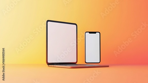 Laptop and smartphone mockup