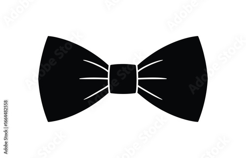 WebVector art of a classic black bow tie, a timeless accessory often associated with formal wear, elegance, and special occasions, perfect for adding a touch of sophistication to any outfit