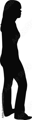 a young woman walking body silhouette vector