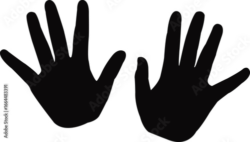 a pair hands silhouette vector