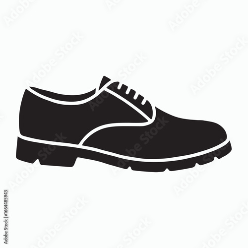 Classic oxford shoes solid icon isolated on white background