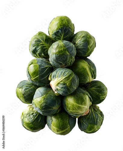 Festive brussels sprouts christmas tree a creative kitchen display, isolated on transparent background, png