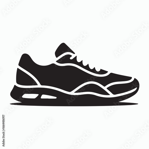 Classic sneaker shoe icon simple and clean design isolated on white background