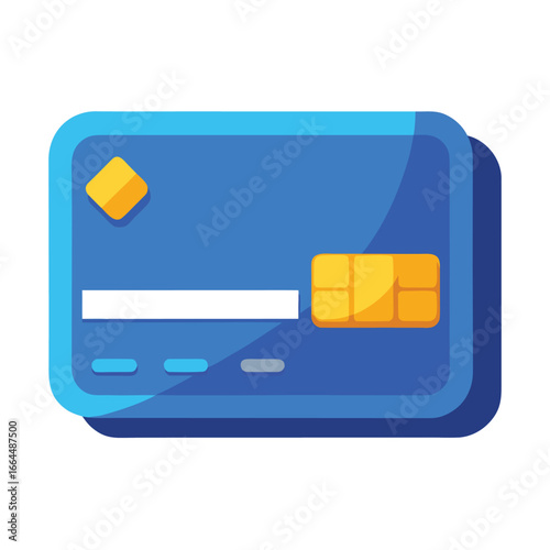 A credit card icon with a chip and embossed numbers, a realistic and professional symbol for banking, payments, and finance.