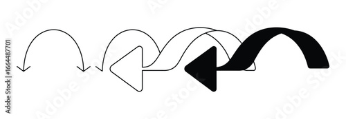 WebVector art of a series of curved arrows illustrate a cyclical process, with the final arrow bolded to emphasize the return to the starting point