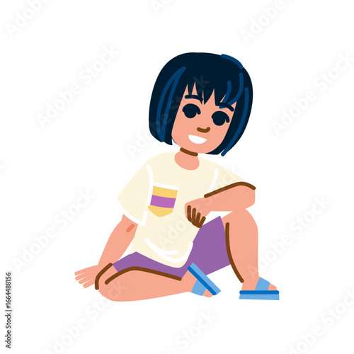 Smiling child sitting and having fun, childhood memories and happy moments
