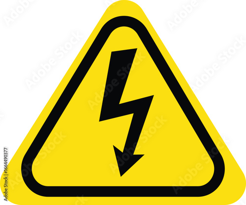 high voltage sign bolt icon