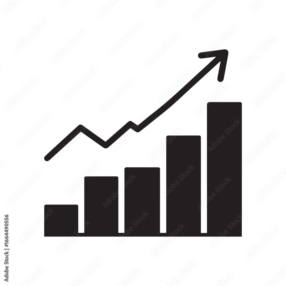 Graph Up Icon Black and White Vector Graph Up Icon Black and White Vector