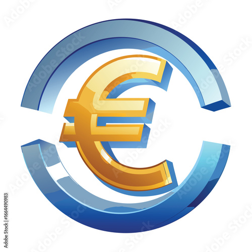 A Euro currency symbol icon glowing with a metallic gold finish, a professional and elegant symbol for finance.