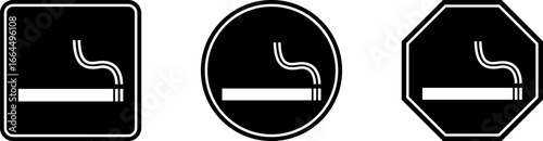 No Smoking sign. No Smoking And Smoking Area symbol isolate on white background - printable set silhouette icon design