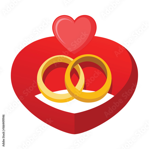 A pair of wedding rings placed on a red velvet pillow, a beautiful symbol for love, marriage, and romantic celebration.