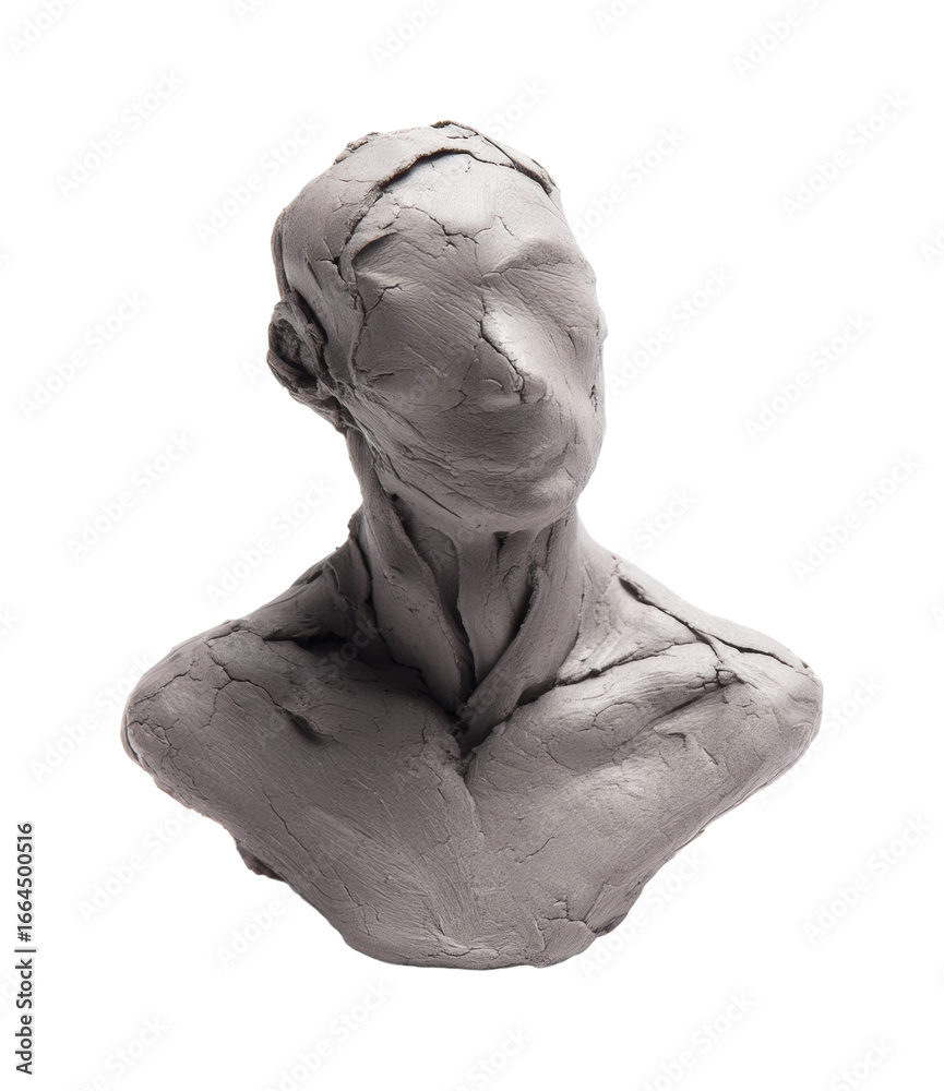 Obraz premium Sculpting artistic figure clay model creative space, isolated on transparent background, png