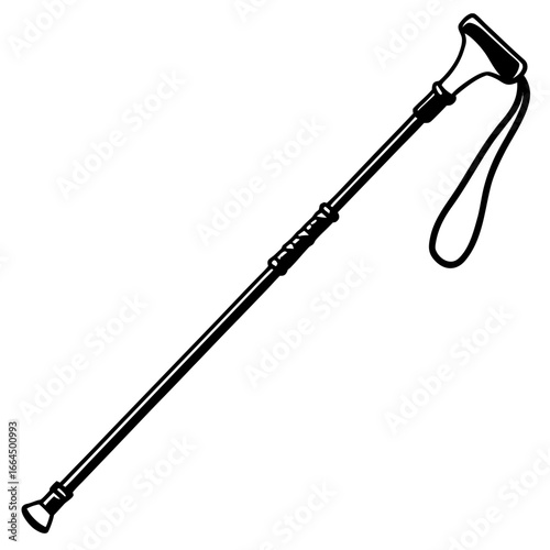 Mountain Trekking Stick – Vector Art