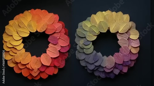 Colorful leaf wreath