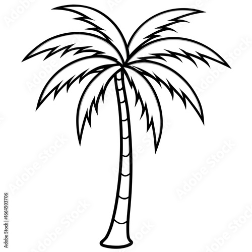 Palm Tree Vector | Generative AI Silhouette & Linocut Design