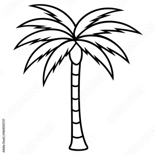Palm Tree Vector | Generative AI Silhouette & Linocut Design