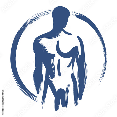 Gay art masculine figure brush stroke minimal style vector illustration