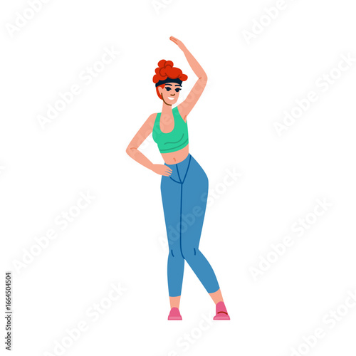 Fitness instructor performing aerobics exercises in sportswear