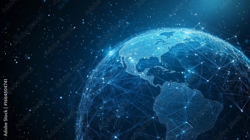 Obraz premium Interconnected digital global network