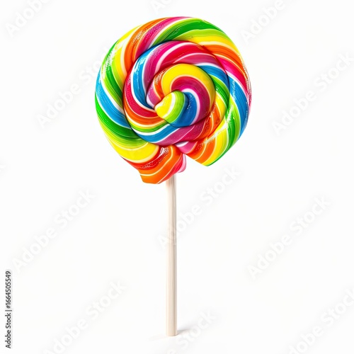 Wallpaper Mural Colorful spiral lollipop on a stick, isolated on white Torontodigital.ca