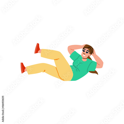 Woman doing crunches for abdominal muscles workout