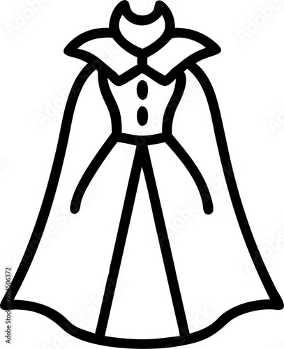 Elegant gothic vampire gown with flowing cape design