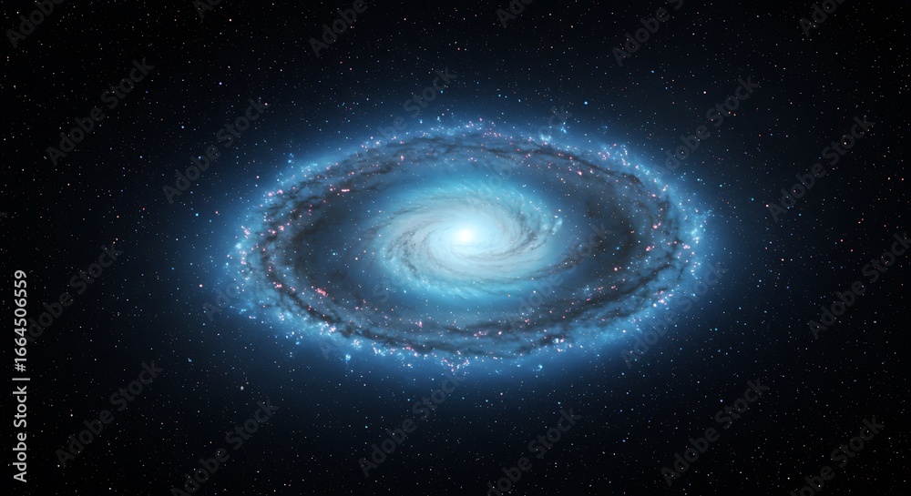 Fototapeta premium Celestial Swirl: A Galactic 3D Render