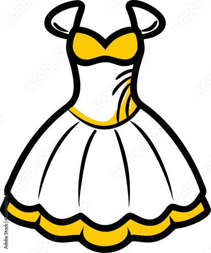 Elegant ballroom gown design with puffed shoulders and corset waist