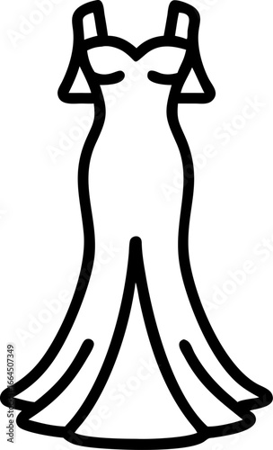 Elegant off shoulder evening gown design with flowing train