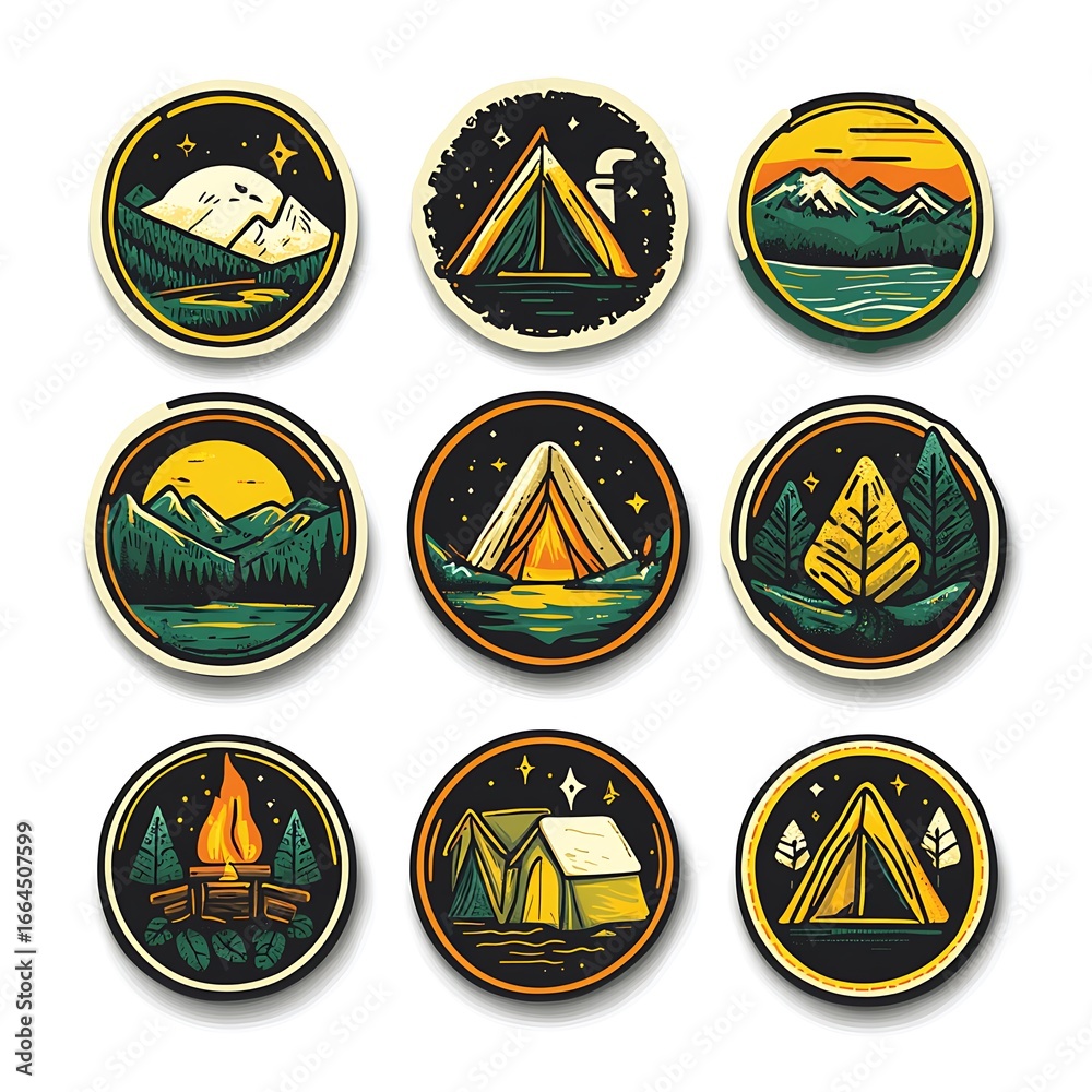 Naklejka premium Camping graphic collection