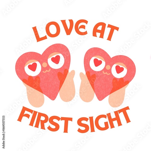 Fotografija Love at First Sight Cartoon Illustration