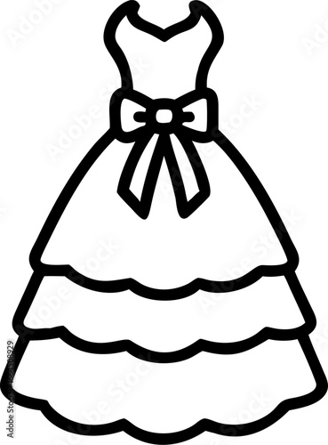Elegant tiered tulle gown with back bow design