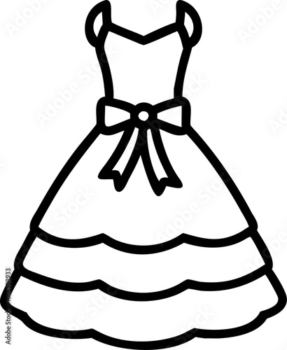 Elegant tiered tulle gown with a back bow design