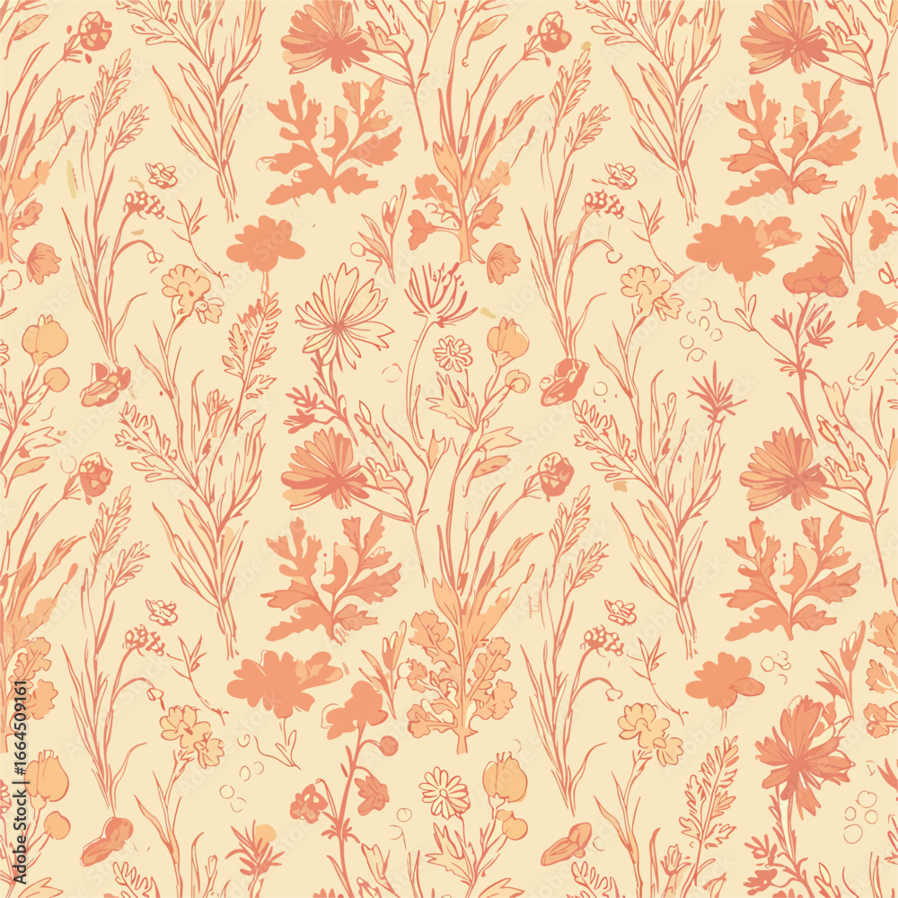 Flowers in warm shades of peach