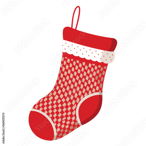 An intricately woven Christmas stocking filled with small festive presents, a perfect symbol of holiday surprises and joy.