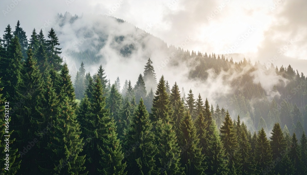 Obraz premium misty forest