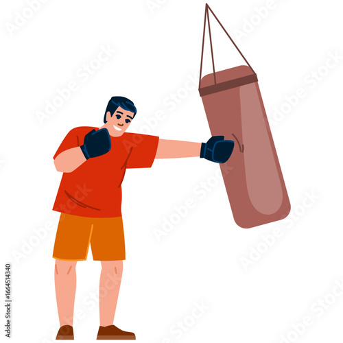 Boxer training with punching bag, enhancing strength and precision