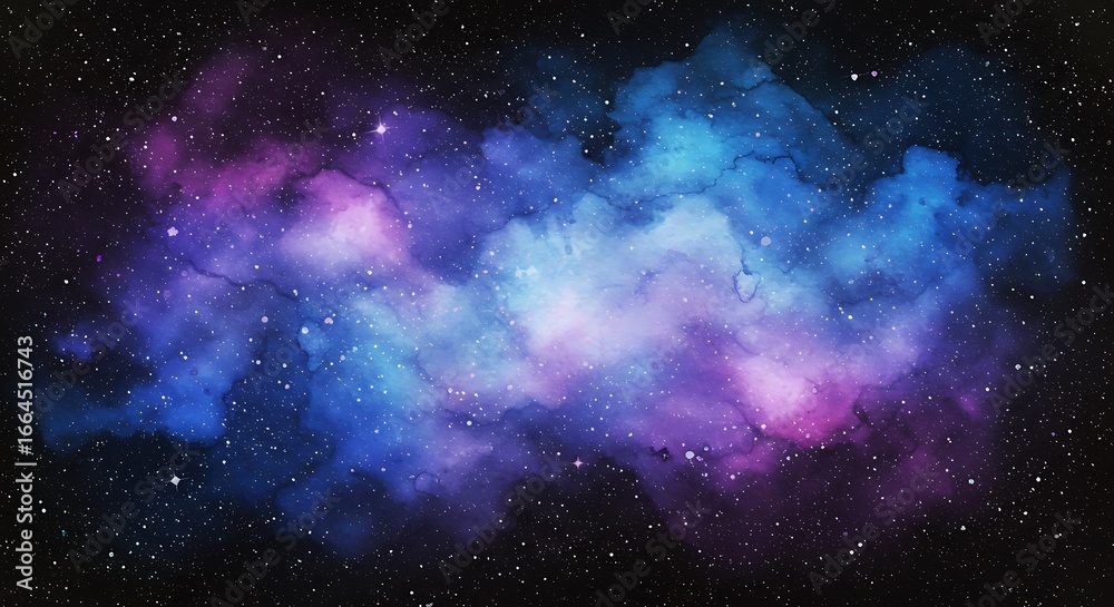 Fototapeta premium Cosmic Nebula: Hues of Purple and Blue