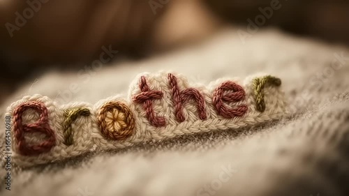 Embroidered word 