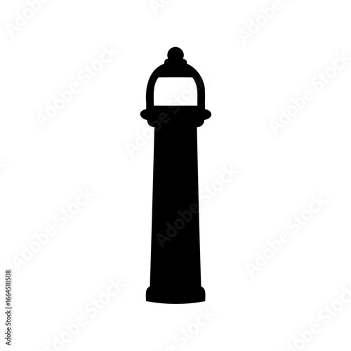 Silhouette of a classic street light post, simple and elegant design style