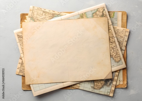 Aged Paper and Vintage Maps Background