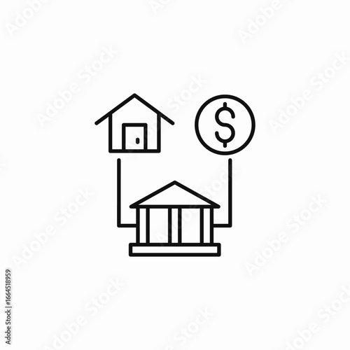 bank mortgage icon icon sign vector