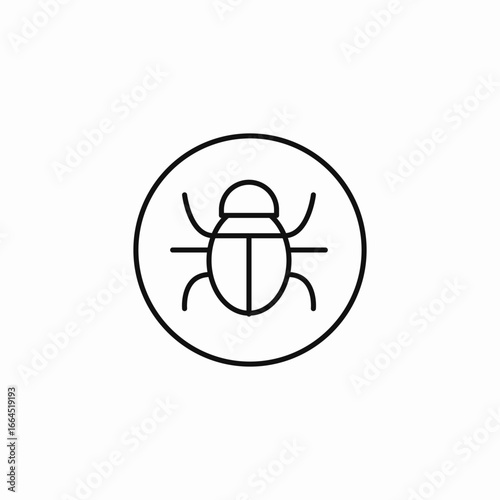 bug in circle icon sign vector