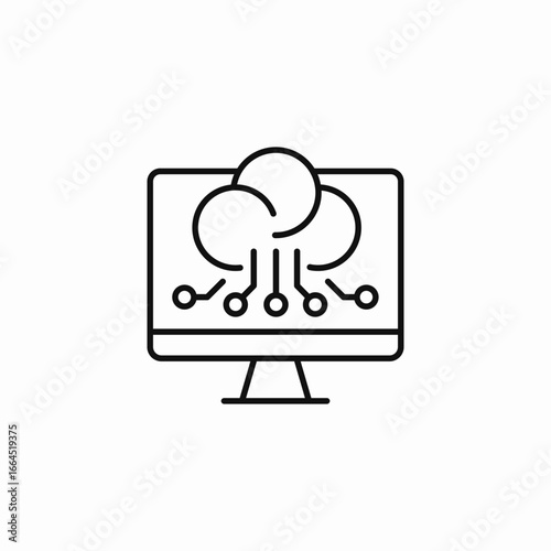 cloud computing service icon sign vector