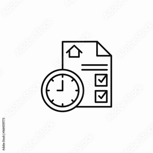 deadline checklist house icon sign vector