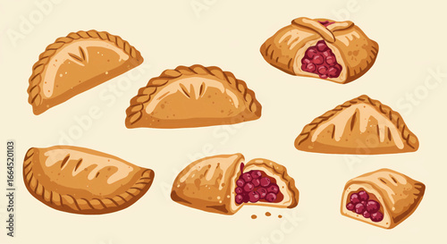 Variety of Delicious Berry Empanadas Mouthwatering Pastries for Festive Baking