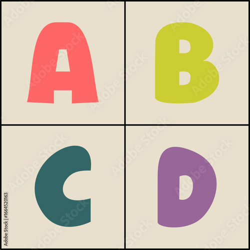Cute Learning Alphabet Set hand drawn Illustration