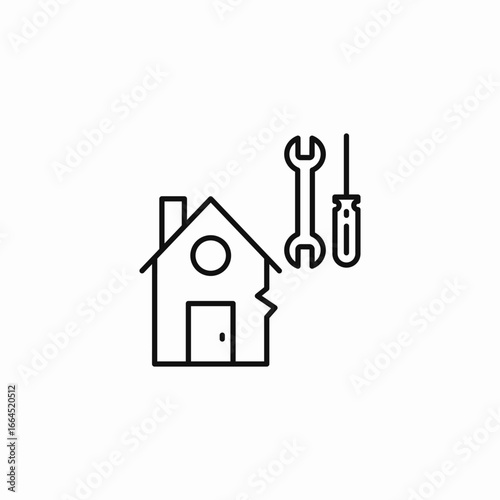house repair tools icon sign vector