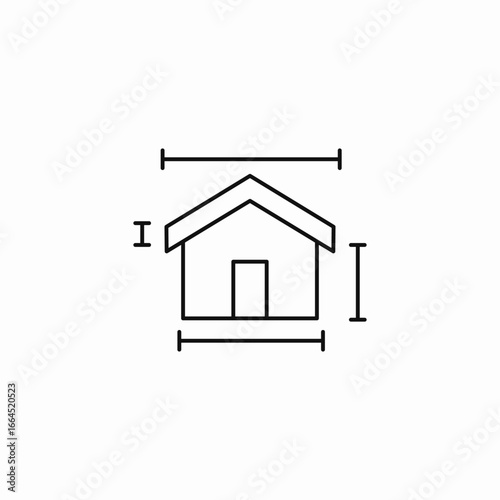 house with measurements icon sign vector