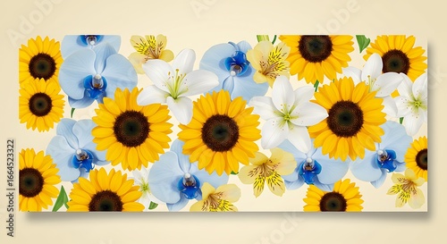 Sunflowers & Orchids: A Floral Tapestry